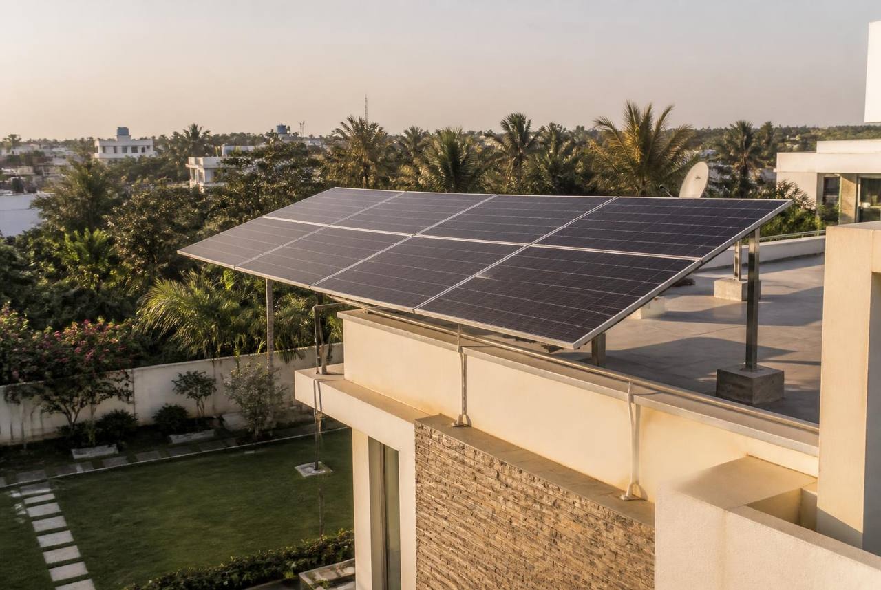 5 kW hybrid residential solar installation in JP Nagar, Bangalore