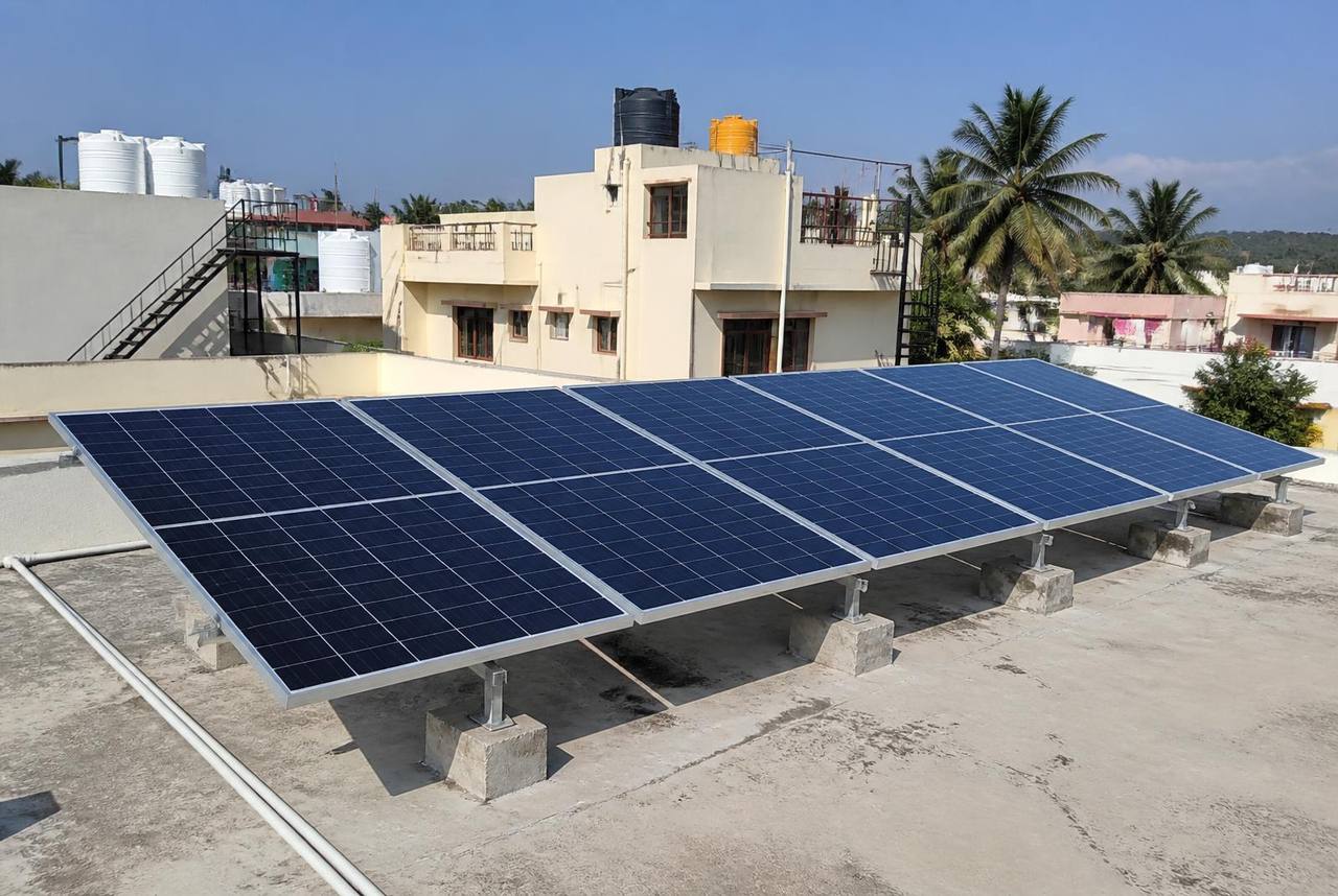 3 kW residential solar installation in Nagarabhavi, Bangalore
